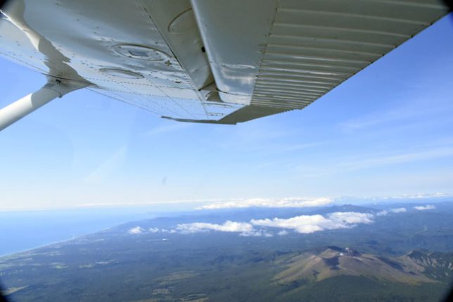樽前山の航空写真